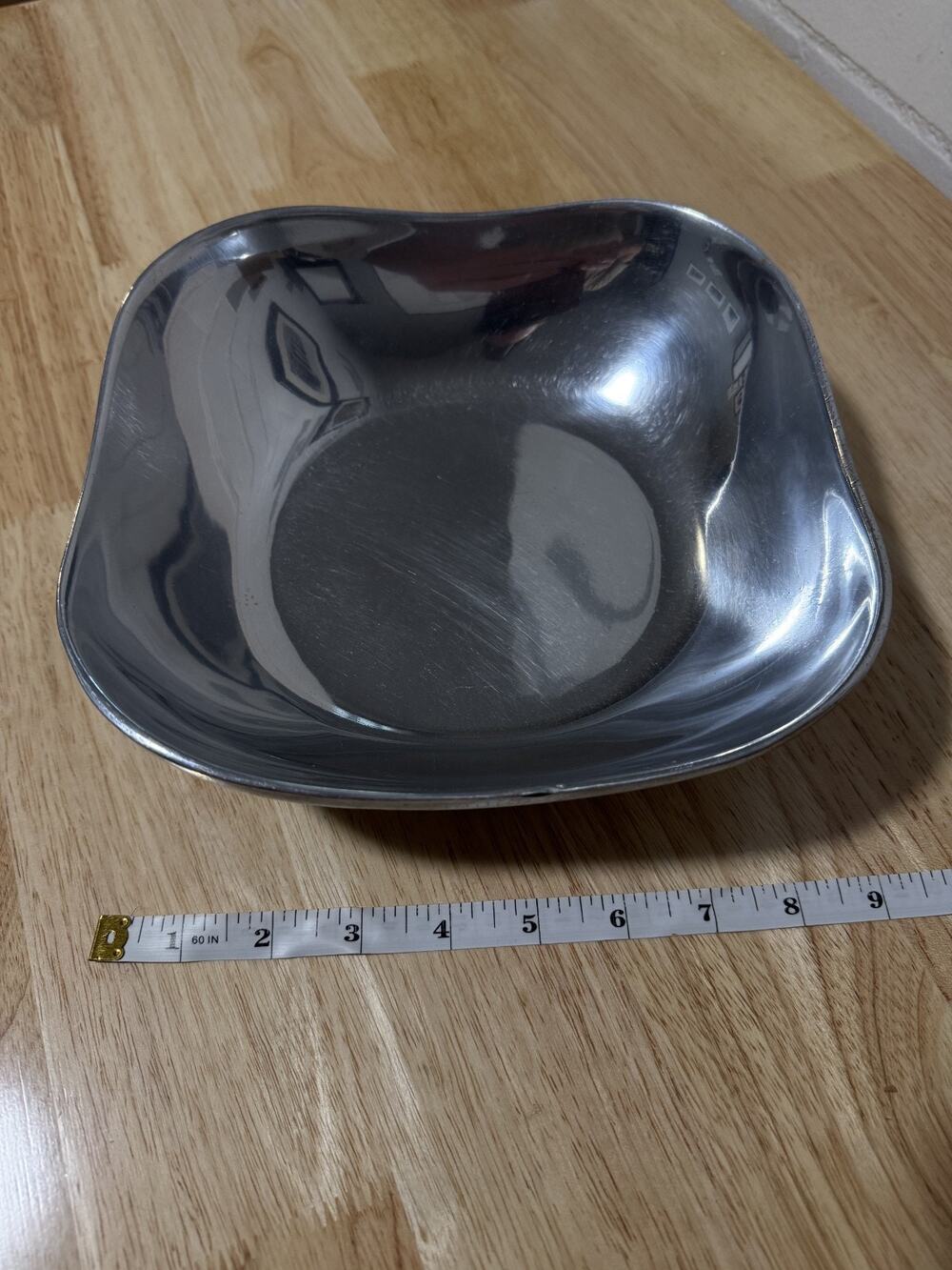 Vintage Wilton Armetale RWP 8" Square Serving Bowl Mid-Century USA Cast Aluminum